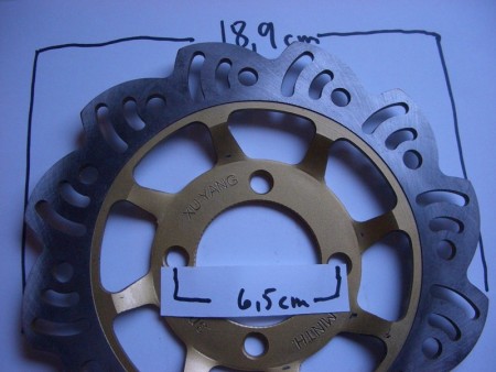 Bremseskive 18,9cm diameter, cross foran